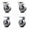 Service Caster 4 Inch V-Groove Semi Steel Caster Set with Roller Bearings 2 Swivel 2 Rigid SCC SCC-20S420-VGR-2-R-2 - alternate 1